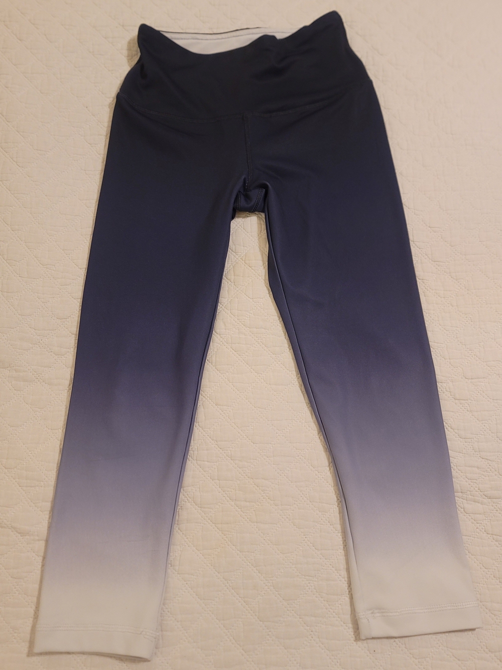 90 Degree by Reflex Ombre Leggings Size S Navy Blue White
